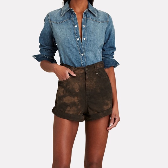 Retrofete Acid Wash Brown Shorts - Size 24 - Like New - Picture 1 of 7